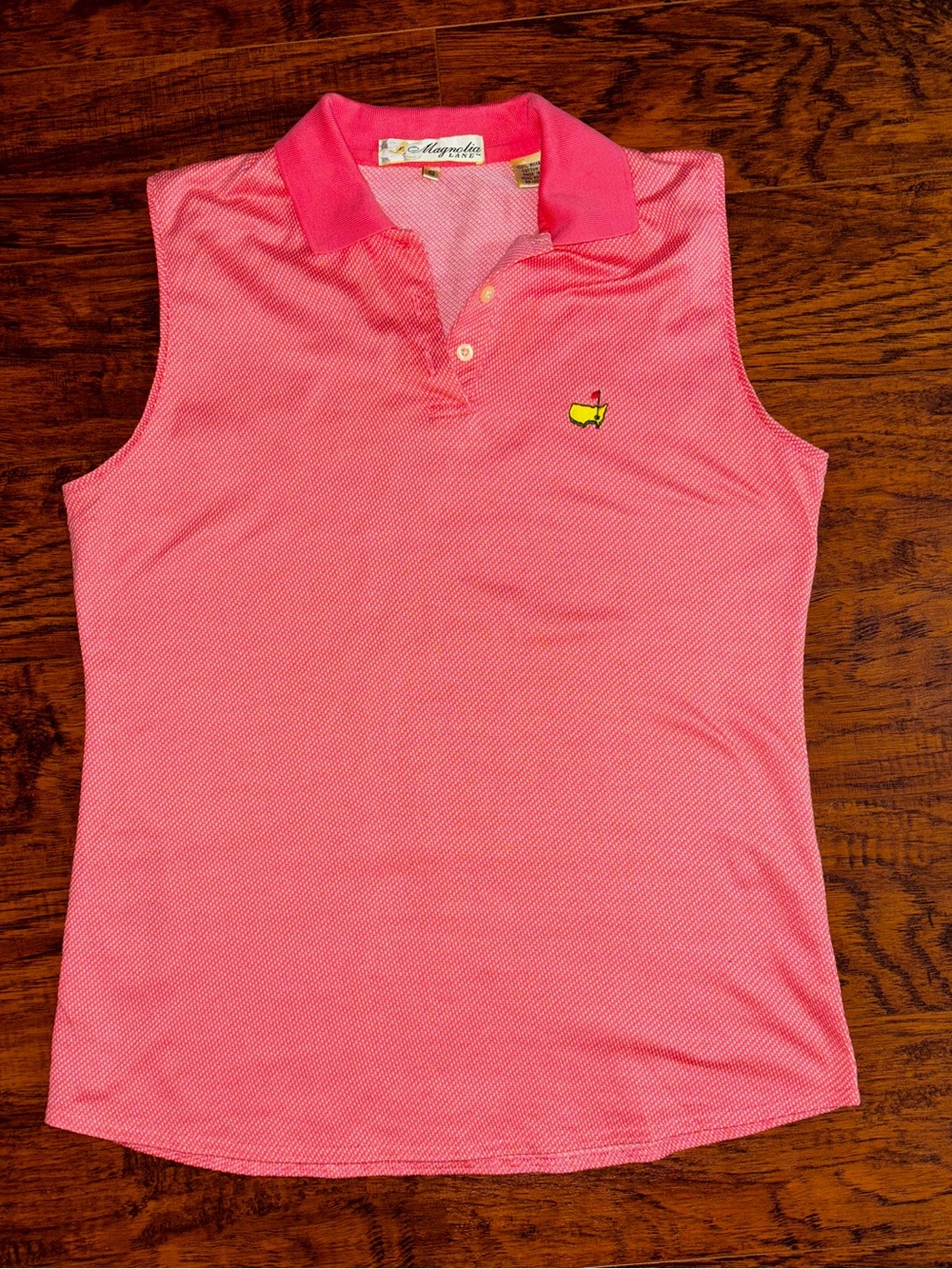 Magnolia Lane The Masters Pink Coral Sleeveless Polo Golf Top 100% Pima Cotton